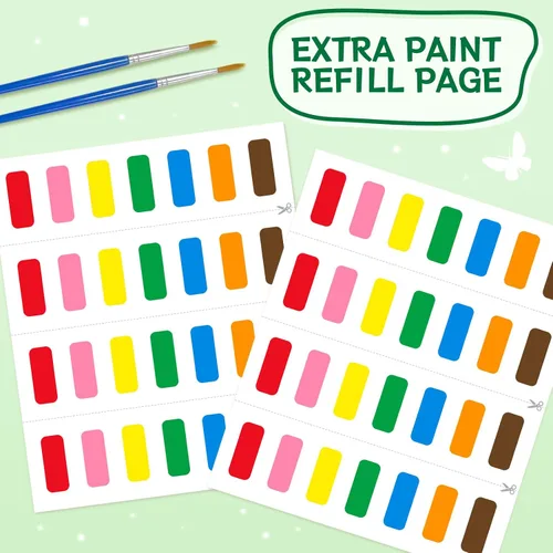 Miniatura 9 de Libros para colorear con agua para niños pequeños, papeles de pintura de acuarela sin desorden con tema de animales para niños, kit de pintura