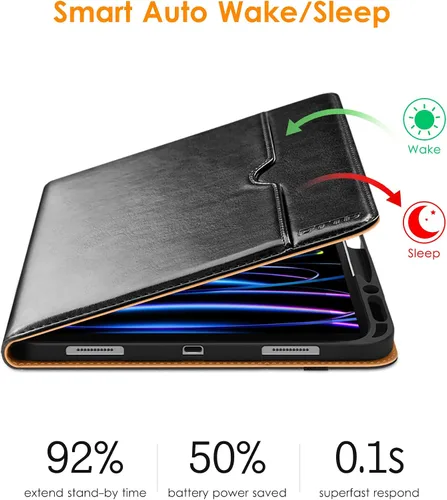 Miniatura 6 de DTTO para iPad Pro 12.9 6ª / 5ª / 4ª / 3ª generación Funda 2022/2021/2020/2018, Funda de cuero premium tipo folio con soporte integrado