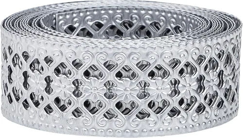 Miniatura 8 de CraftyCrocodile Cinta de metal para manualidades de decoración, ribete plateado decorativo para manualidades, 0.8 pulgadas, 3 yardas de largo