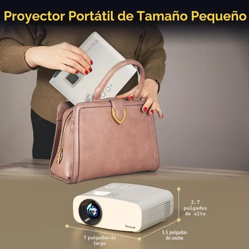 Miniatura 7 de Proyector con WiFi y Bluetooth, pericat 4K compatible con proyector nativo 1080P, proyector portátil de cine al aire libre para cine en casa, mini