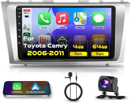 Para Toyota Camry 2006 2007 2008 2009 2010 2011 Android 15 Estéreo de coche 9 pulgadas HD pantalla táctil Radio de coche con CarPlay Android Auto,