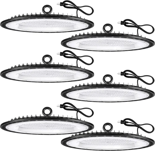 Miniatura 9 de YANYCN Paquete de 12 unidades de 100 W UFO Led Luz de bahía alta, 5000 K Luz diurna para tienda comercial, 120 V, 15000 lm