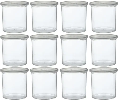 Carlisle FoodService Products Contenedor de almacenamiento redondo clásico tipo crock con tapa para cocina, restaurantes, hogar, plástico, 1.2 Claro