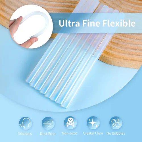 Miniatura 3 de MATUFF Barras de pegamento caliente tamaño completo, 0.43 pulgadas de diámetro x 8 pulgadas de largo, 52 unidades de EVA transparente de pegamento