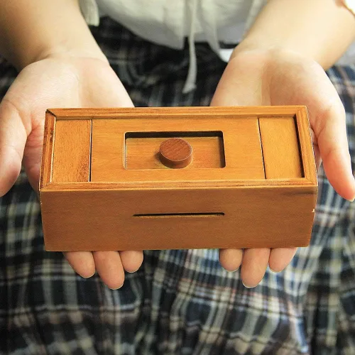Miniatura 7 de ATDAWN Caja de Regalo de Rompecabezas con Compartimentos Secretos, Caja de Dinero de Madera para Desafiar Rompecabezas y Juegos Mentales