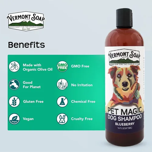 Miniatura 2 de VERMONT SOAP Champú orgánico para mascotas, infundido con aceite de oliva orgánico y natural, champú para perros de coco y aloe vera para pieles