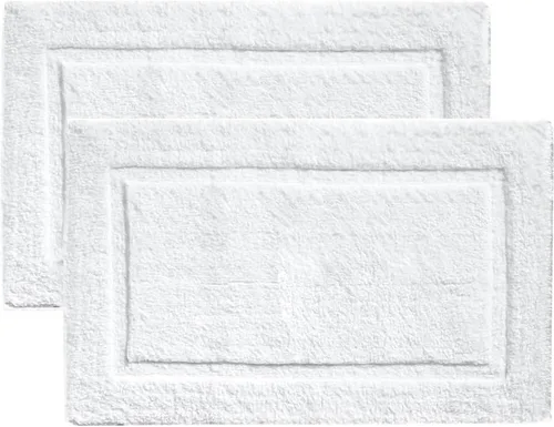 Miniatura 14 de voyzz home Juego de 2 alfombras de baño reversibles de 20 x 32 pulgadas a 17 x 24 pulgadas, 100 % algodón copetudo a mano, suaves y absorbentes