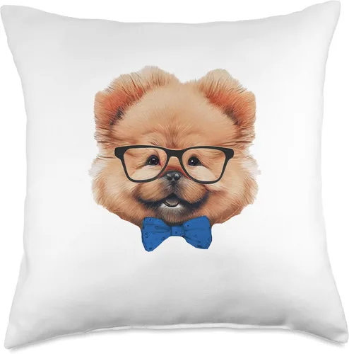 Miniatura 4 de Adorable Chow Chow Dog Headband Glasses Throw Pillow