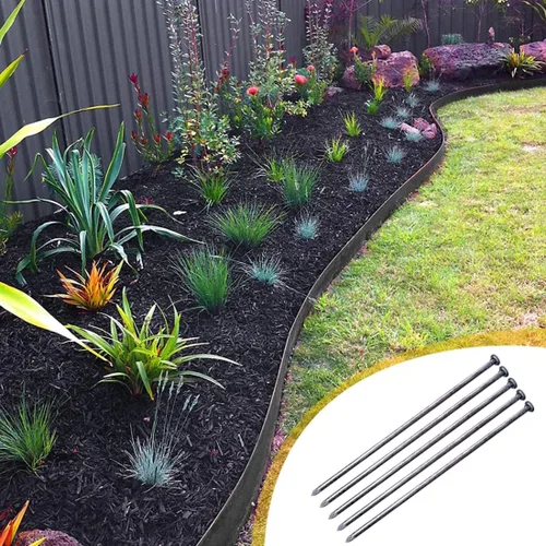 Miniatura 5 de WOWCASE Picos de metal de 10 pulgadas, 100 púas de jardinería de metal sólido resistente, clavos de anclaje para bordes de pavimentación, barrera