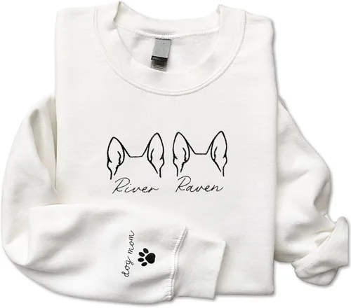 Miniatura 15 de GodLover Custom Dog Mom Embroidered Sweatshirt, Personalized Pet Lover Hoodie, Gift for Women, Mothers Day, Christmas Estilo 03.