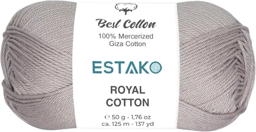 Miniatura 14 de Estako Algodón Royal, 100% hilo de algodón giza mercerizado, suave, súper fino 1 para ganchillo y tejer, 1.76 onzas (50g) / 137 yardas (125m)