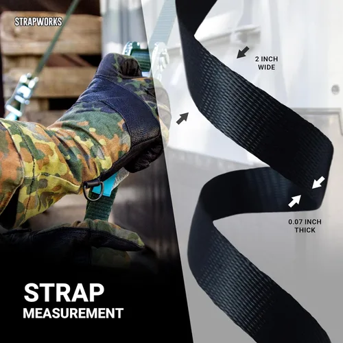 Miniatura 4 de Strapworks - Correa de nailon resistente de 2 pulgadas para cinturón, mochila, correa, collar, correa de perro, sujeción y más, 9, 18 o 45.7 metros
