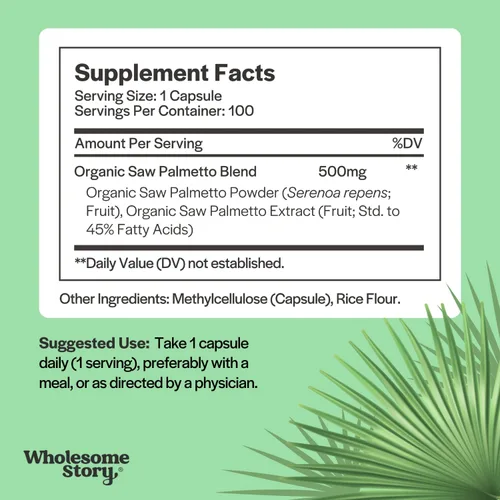 Miniatura 3 de Saw Palmetto para hombres y mujeres Extracto de palma enana americana y mezcla de polvo Equilibrio hormonal, salud urinaria y apoyo