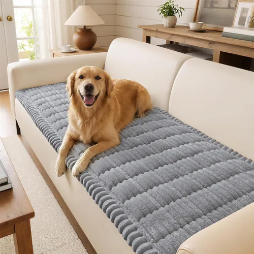 Miniatura 13 de decorUhome Funda de sofá para perros, funda antideslizante y mullida para sofá, para asiento, respaldo y reposabrazos, protector de sofá suave