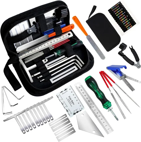 28 piezas de kit de herramientas para guitarra, accesorios de guitarra para regalos para hombres, kit de mantenimiento de guitarra con bolsa de