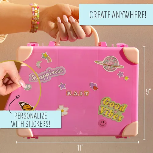 Miniatura 7 de STMT Estudio de joyería personalizada, crea más de 50 piezas premium, kit de fabricación de pulseras de moda, incluye dijes de pulsera de metal