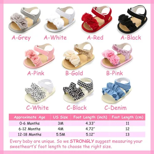 Miniatura 6 de Timatego Sandalias de verano para bebés y niñas con suela suave de flores, zapatos de vestir para cuna, recién nacidos, para recién nacidos