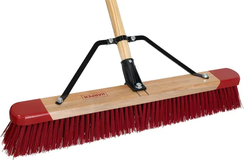 Miniatura 9 de Harper Escoba de empuje multiusos de 24 pulgadas para interiores y exteriores, húmedo/seco, tierra, mantillo multiusos con cerdas semistiff, hierba
