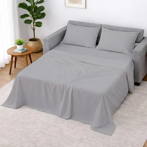 Miniatura 13 de Cottington Lane Juego de 4 piezas de sábanas para sofá cama tamaño matrimonial, 100% algodón egipcio de alta calidad para sofá cama, sofá biplaza