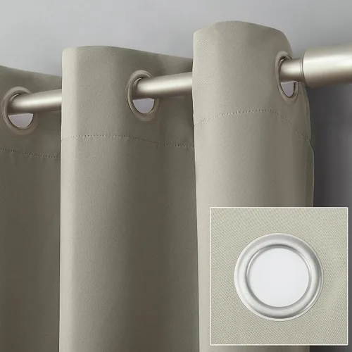 Miniatura 2 de Sun Zero Soho - Juego de 2 paneles de cortinas opacas de eficiencia energética con ojales, 54 x 84 pulgadas, color piedra Beige piedra