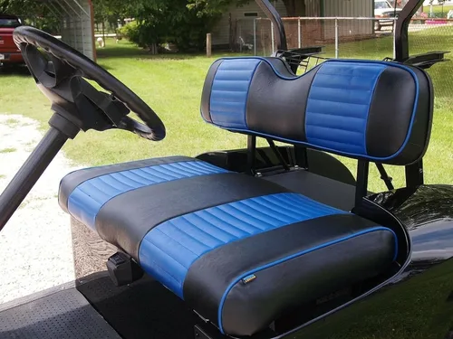 Miniatura 2 de Huskey - 4 fundas de asiento delantero/trasero de carrito de golf para modelos Club Car Precedent 2004 en adelante a gas y eléctricos, ajuste Azul