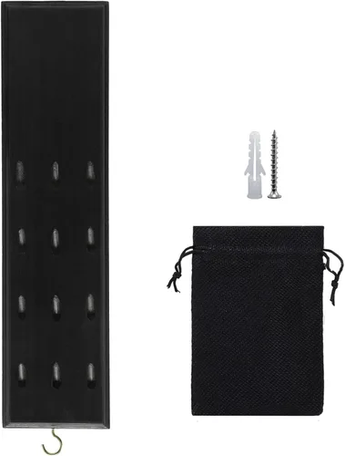 Miniatura 4 de FDLS Soporte para dardos montado en la pared para 12 o 15 dardos de acero y punta suave, organizador de dardos para pared con gancho de metal, bolsa
