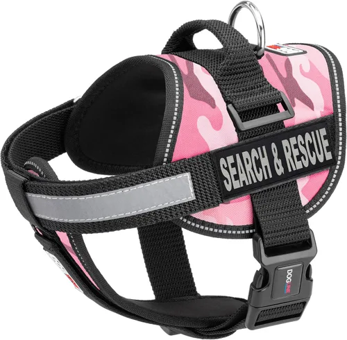 Miniatura 17 de Dogline Unimax - Arnés multiusos para perros y 2 parches extraíbles de búsqueda y rescate, pequeño, color negro