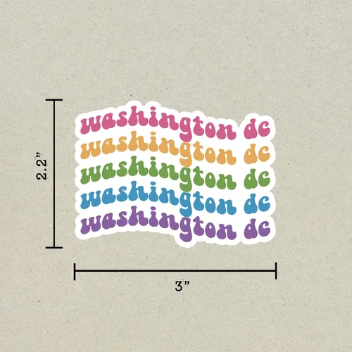 Miniatura 2 de Washington D.C. Retro Travel Sticker, Multiple Colors, Vinyl Laptop, Water Bottle, Planner Journal Sticker, Places I've Been, Luggage Decal (Amalfi)
