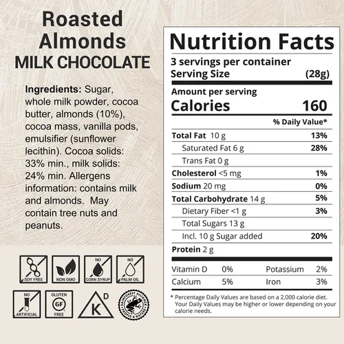 Miniatura 2 de Milkboy - Barras de chocolate con almendras suizas, chocolate con leche alpino suizo premium con almendras, todo natural, sin gluten, sin OMG