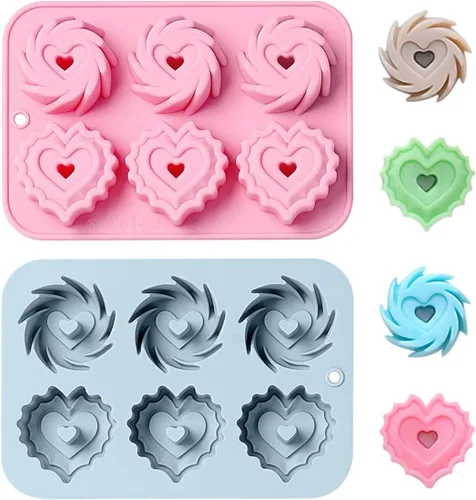 Miniatura 10 de Molde de silicona Chocoalte para el día de San Valentín, 2 formas diferentes, para decoración de pasteles, pequeña herramienta de arcilla de jabón