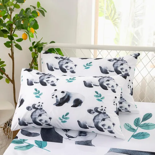 Miniatura 6 de CVHOUSE Panda - Juego de sábanas bajeras de tamaño individual, juego de ropa de cama para niños y niñas, bonito juego de sábanas, 1 sábana encimera
