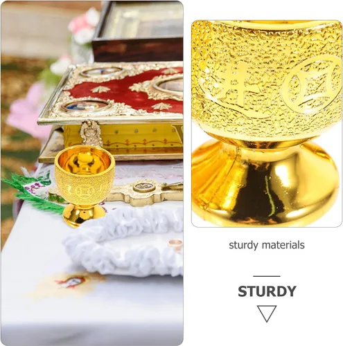 Miniatura 9 de iplusmile Paquete de 6 tazas pequeñas para adoración del templo, mini copas de cáliz de 1.96 x 1.77 pulgadas decorativas para agua y superficie