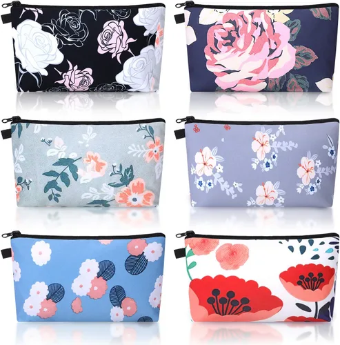 Miniatura 12 de Chuangdi Bolsa de maquillaje de 6 piezas, bolsa de aseo impermeable, bolsa de cosméticos con cremallera, bolsa de embalaje de viaje de 8.7 x 5.3
