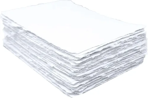 Deckle - Papel de 4 x 9 pulgadas, 5.29 oz/m², hecho a mano, tarjeta de invitación de boda, tarjeta de baby shower, papel de caligrafía, papel de