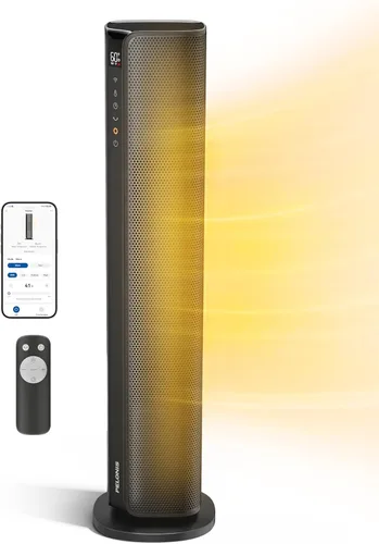 Miniatura 11 de PELONIS Calentador de espacio de torre de cerámica de 30 pulgadas con termostato ajustable para habitaciones grandes, oscilación de 75°, control