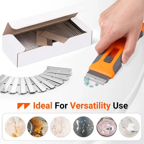 Miniatura 6 de WRAPXPERT Cuchillas de afeitar de un solo filo, paquete de 100 cuchillas de afeitar de un solo filo, hoja de acero inoxidable para herramienta
