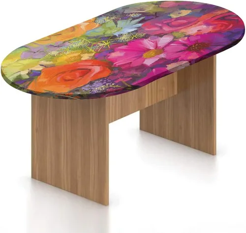 Miniatura 17 de XISUNYA Mantel ajustable ovalado de poliéster con bordes elásticos florales, ramas de pétalos de primavera, estampado de botánica japonesa, se Gris