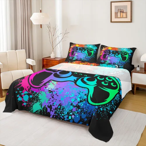 Miniatura 14 de Juego de sábanas de mariposa morada, tamaño Queen, con bolsillo profundo, galaxia mística, juego de ropa de cama de mariposa azul para niños, niñas