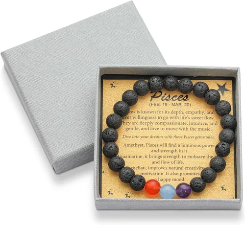 Miniatura 6 de Pulsera de cuentas de cristal espiritual del zodiaco para mujer, joyería de horóscopo, regalo de cumpleaños