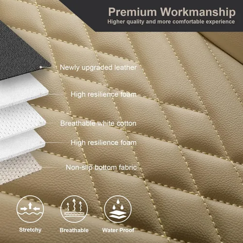Miniatura 3 de GIANT PANDA 1 funda de asiento delantero de automóvil, protector de asiento de automóvil de piel sintética para el 95% de los vehículos, se adapta