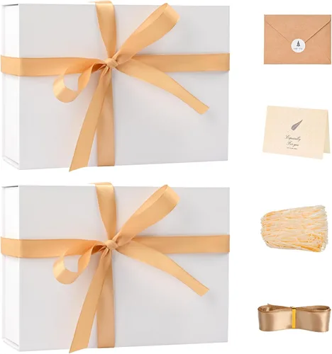 Miniatura 66 de LIFELUM Square Gift Box with Magnetic Lid, Card, Sticker, Ribbon, Shredded Paper Filler for Business, Wedding, Birthdays