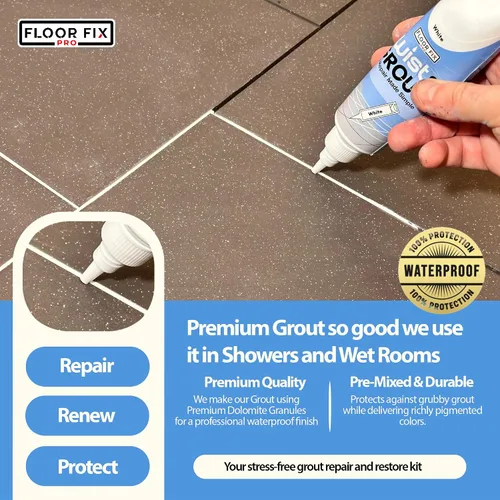Miniatura 2 de Floor-Fix Pro Twist & Grout Kit de reparación – Reparación de lechada impermeable premezclada & Alternativa de bolígrafo de pintura de lechada