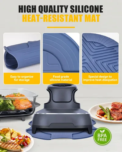 Miniatura 3 de Alfombrilla de silicona resistente al calor para freidora de aire de vidrio Ninja Crispi Almohadilla caliente reutilizable resistente al calor
