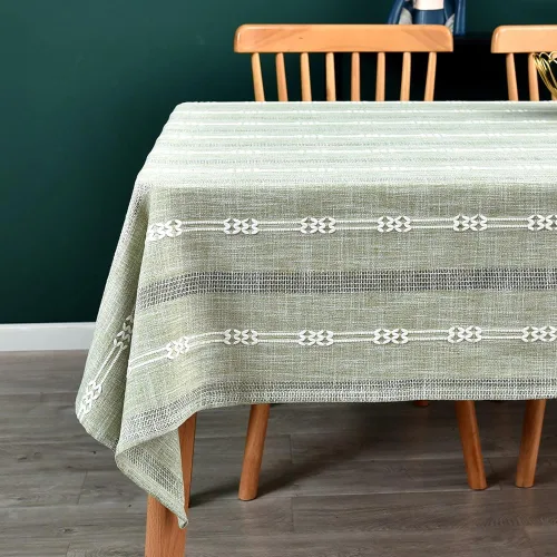 Miniatura 17 de Mantel de Algodón Resistente para Mesa Cuadrada Estilo Granja Vintage Mantel Lavable Cobertura de Mesa Rústica (Gris, 52''x52'')