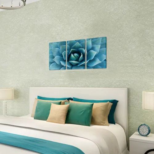Miniatura 4 de Biuteawal - Lienzo moderno para pared, pintura de agave azul, pintura de plantas, decoración de pared, turquesa y verde azulado, impresión artística