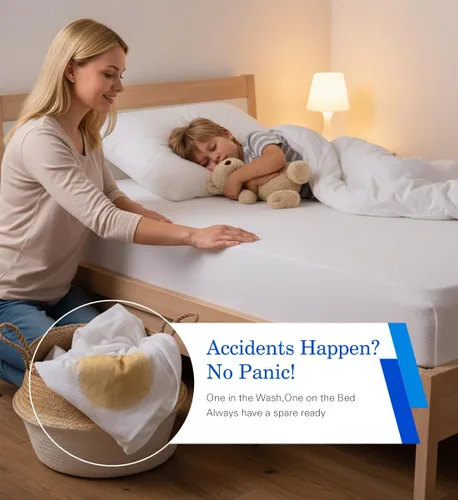 Miniatura 2 de Paquete de 2 protectores de colchón Queen, cubierta de colchón tamaño Queen para cama, protector de colchón impermeable tamaño Queen sin ruido