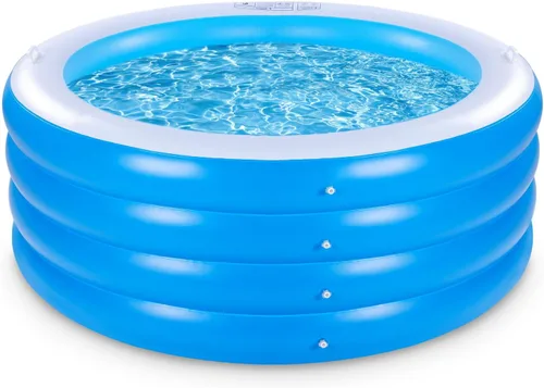 Piscina inflable, piscina inflable redonda grande de 70 x 30 pulgadas con asas, piscina familiar, fiesta acuática de verano, al aire libre, patio
