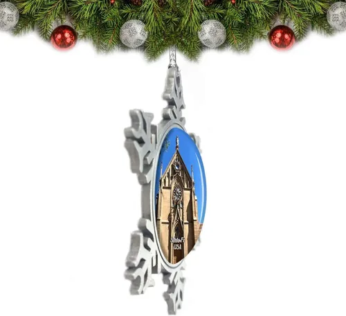 Miniatura 2 de Estados Unidos América Loretto Chapel Santa Fe Adorno de Navidad Decoración Árbol Decoración Cristal Metal Recuerdo Regalo