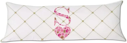 Miniatura 8 de Funda de almohada corporal con monograma del alfabeto y corazón, estampado de leopardo rosa, letra H, almohadas para dormir, funda de almohada larga