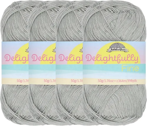 Miniatura 11 de JubileeYarn - Ovillo de hilo deliciosamente fino, 1.76 oz/madeja de rayón de bambú, color rosa polvo, 4 madejas